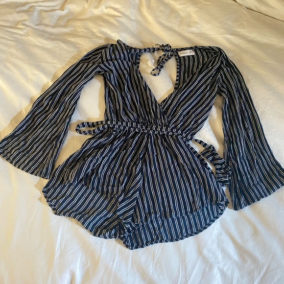 Faithfull the brand navy stripe romper - size 2 - Picture 2 of 6